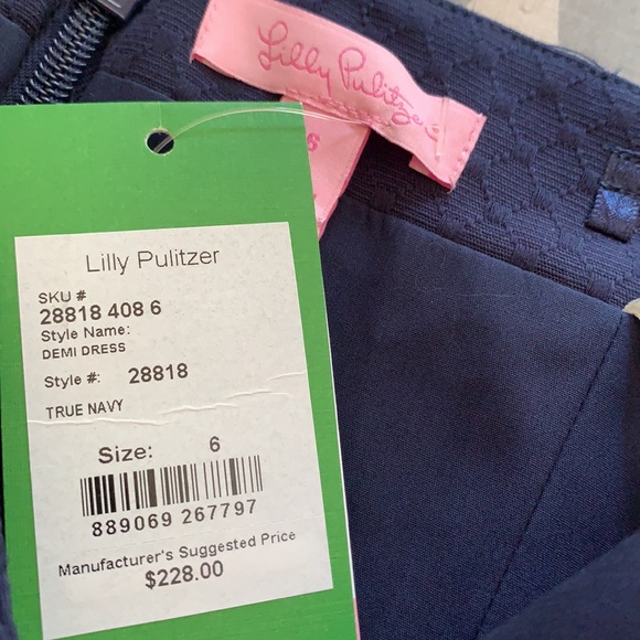 Lilly Pulitzer new with tags gorgeous navy and gold dress - Picture 5 of 6